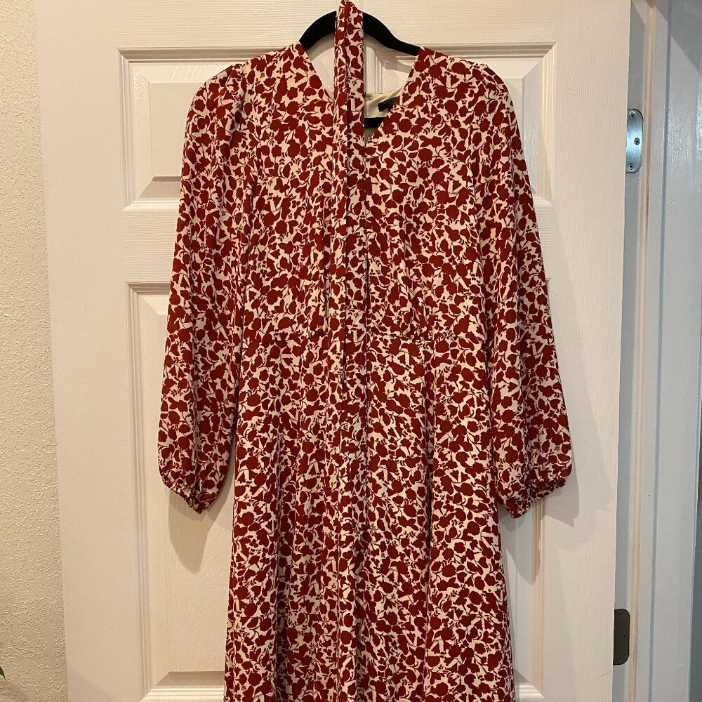Burnt Orange Print Dress